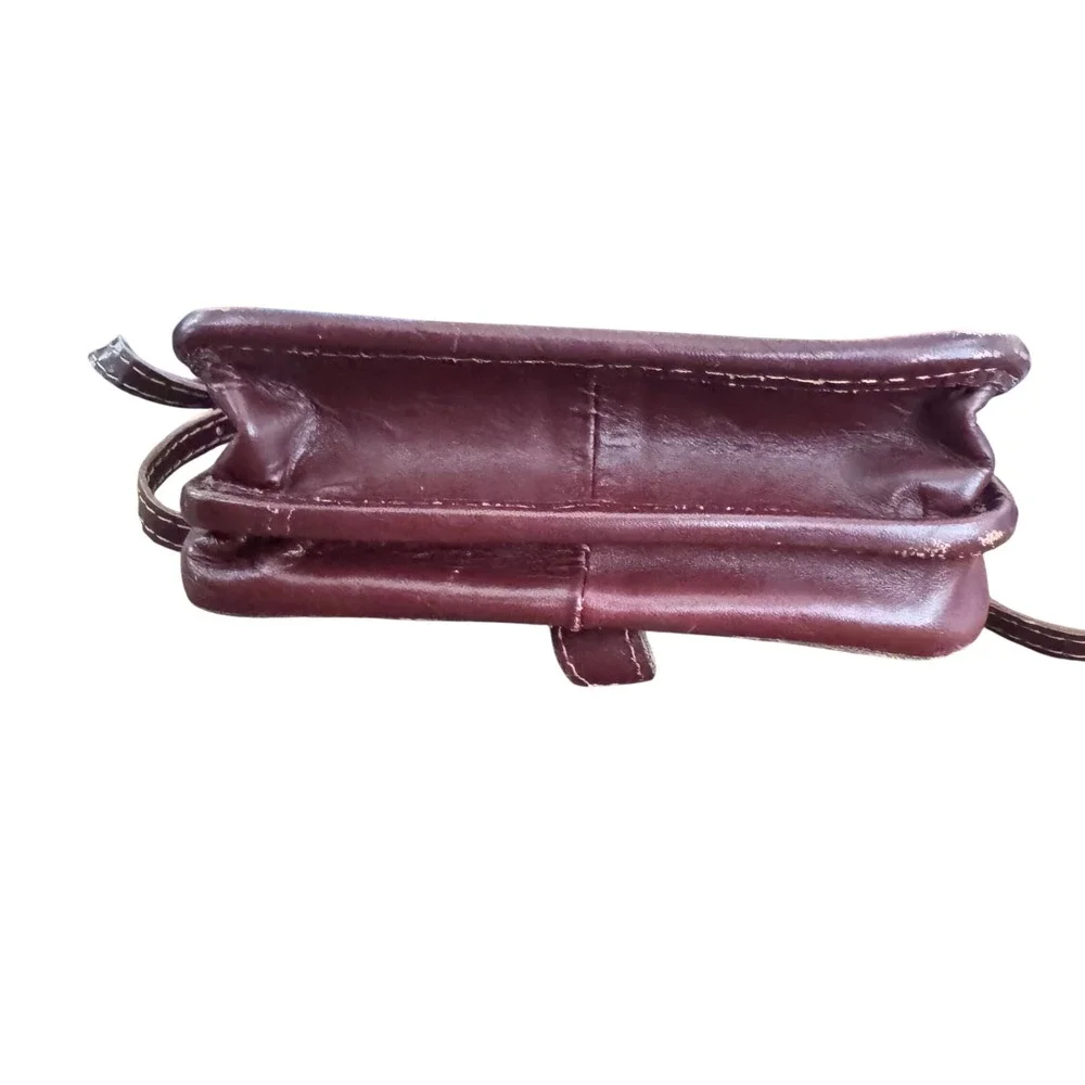 Vera Pelle Italy Raw Leather Sm‎ Crossbody structured 6.5x5.5 x2.5 preloved